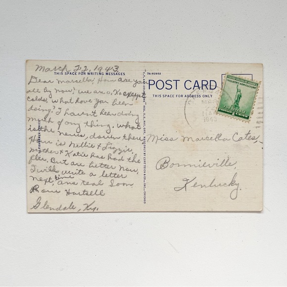 Vtg 1943 Curt Teich- Chicago Postcard "C T Art Colortone" Cartoon Man & Fish - Picture 3 of 3